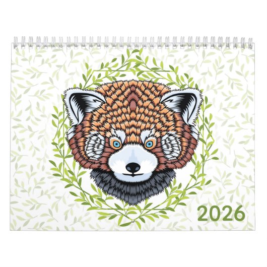 Dieren in Bloemmotief Waterverf 2026 Kalender (Hoes)