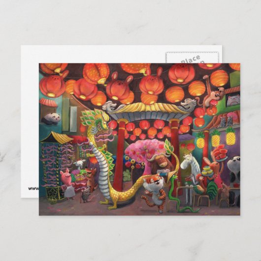 Dieren in China Town Briefkaart (Voorkant / Achterkant)
