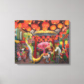 Dieren in China Town Canvas Afdruk (Voorkant)