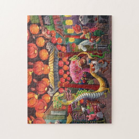 Dieren in China Town Legpuzzel (Verticaal)