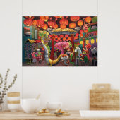 Dieren in China Town Poster (Keuken)