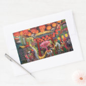 Dieren in China Town Rechthoekige Sticker (Envelop)