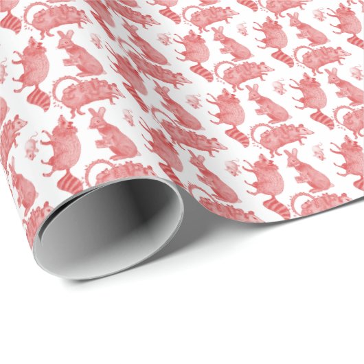 Dieren in de achtertuin Kerstcadeaupapier Cadeaupapier (Rol Hoek)