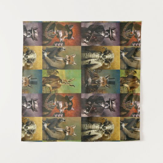  dieren in de bosbouw wandkleed (Voorkant (horizontaal))