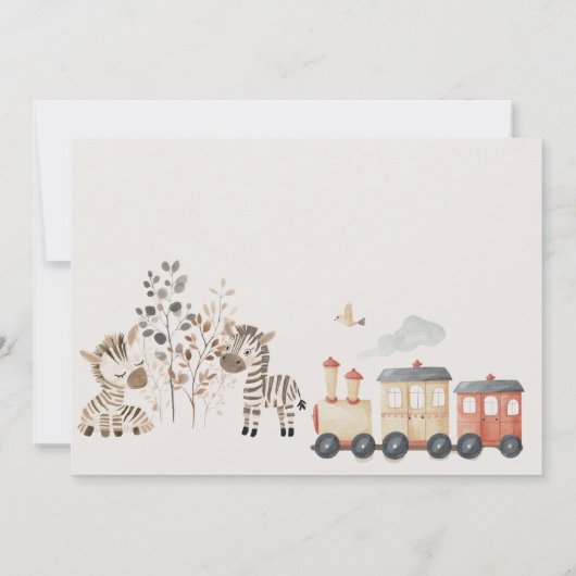 Dieren in de dierentuin babyshower kaart (Achterkant)