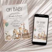 Dieren in de dierentuin babyshowers kaart