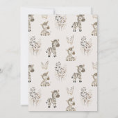 Dieren in de dierentuin babyshowers voor jongens kaart (Achterkant)