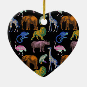 Dieren in de Dierentuin Felle Kleuren Pop Art Dier Keramisch Ornament