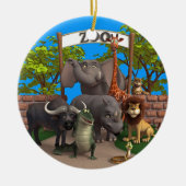 Dieren in de dierentuin keramisch ornament (Voorkant)