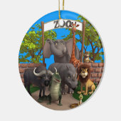 Dieren in de dierentuin keramisch ornament (Links)