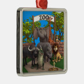 Dieren in de dierentuin metalen ornament (Rechts)