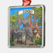 Dieren in de dierentuin metalen ornament (Links)
