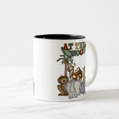 Dieren in de dierentuin tweekleurige koffiemok (Voorkant rechts)
