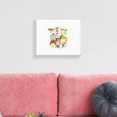 Dieren in de Dierentuin Wilde Dieren Verjaardagsfe Canvas Afdruk (Insitu (Woonkamer))