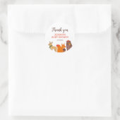 Dieren in de herfst Baby Shower Ronde Sticker (Tas)