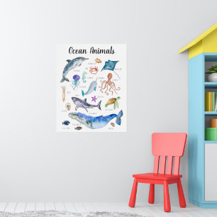 Dieren in de Oceaan   Onderwijs Leermateriaal Klas Poster
