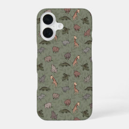 Dieren in de safari (Olifant, Giraffe, Krokodil &  iPhone 16 Hoesje