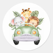 Dieren in een auto-Sticker Ronde Sticker (Voorkant)