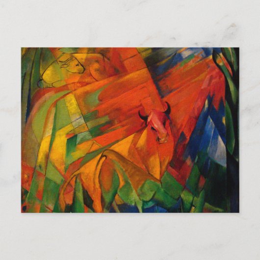 Dieren in een landschap van Franz Marc Briefkaart (Voorkant)