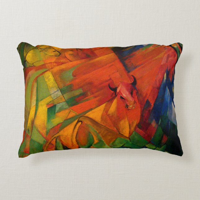 Dieren in een landschap van Franz Marc Decoratief Kussen (Voorkant)