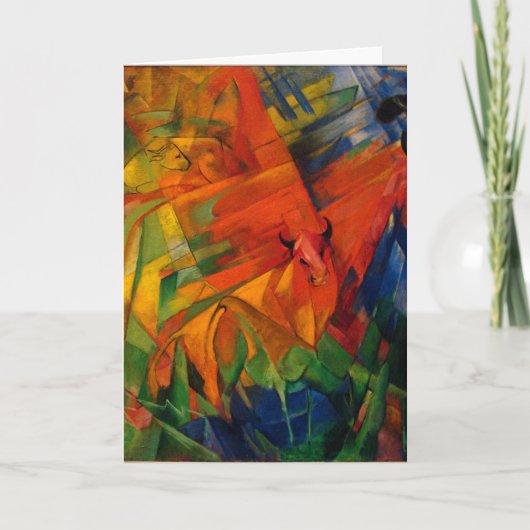 Dieren in een landschap van Franz Marc Kaart (Voorkant)