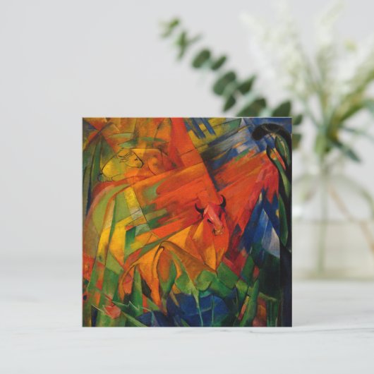 Dieren in een landschap van Franz Marc Kaart (Staand voorkant)