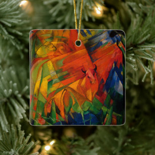 Dieren in een landschap van Franz Marc Keramisch Ornament