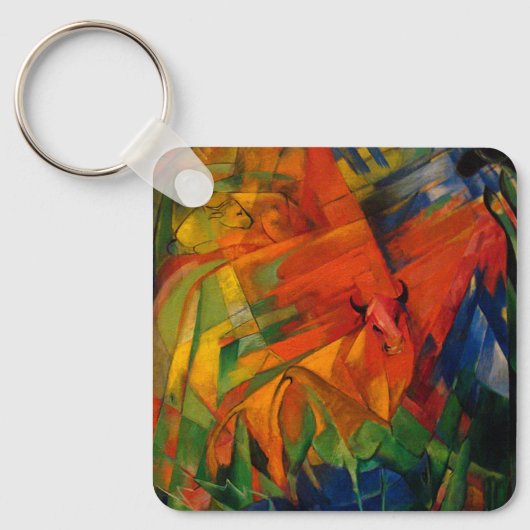 Dieren in een landschap van Franz Marc Sleutelhanger (Voorkant)