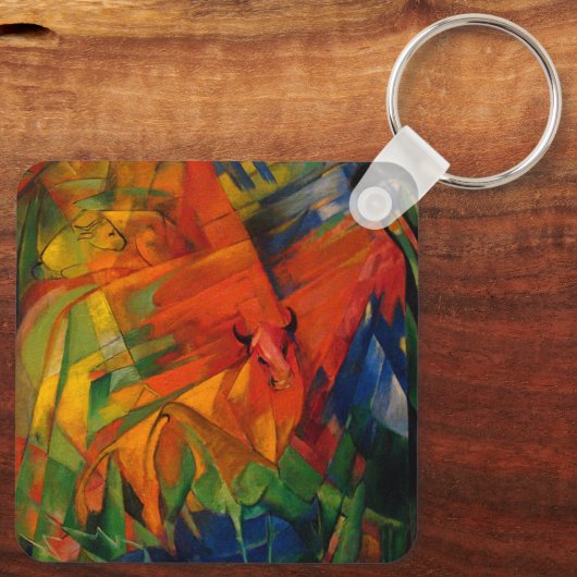 Dieren in een landschap van Franz Marc Sleutelhanger (Achterkant)