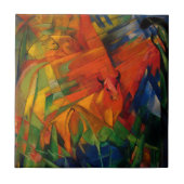 Dieren in een landschap van Franz Marc Tegeltje (Voorkant)