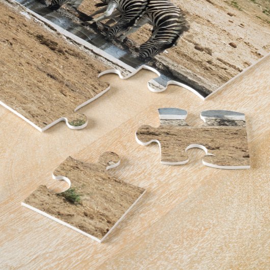 Dieren in een watergat legpuzzel (Zijkant)