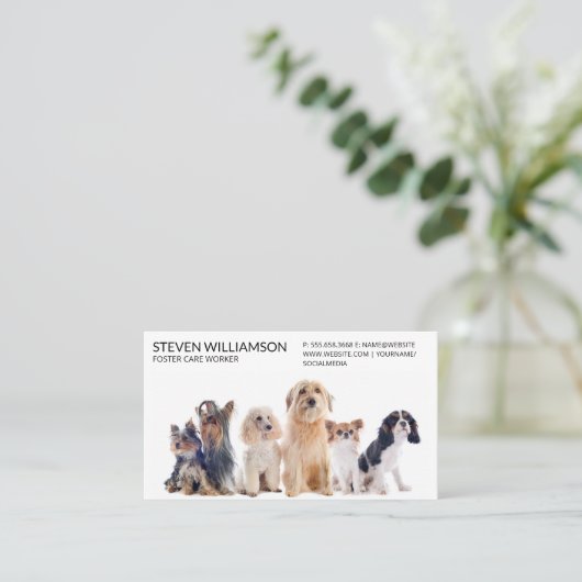 Dieren in groep visitekaartje (Staand voorkant)