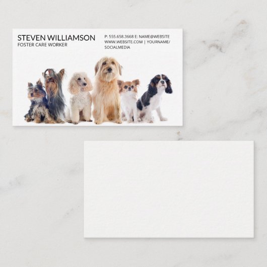 Dieren in groep visitekaartje (Voorkant / Achterkant)