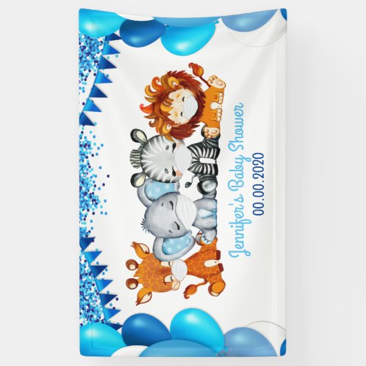 Dieren in het Baby shower van het Mask Elephant Bo Spandoek (Verticaal)