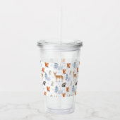 Dieren in het bos in de winter Kerstmis Acryl Drinkbeker (Rechts)