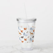 Dieren in het bos in de winter Kerstmis Acryl Drinkbeker (Links)