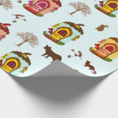Dieren in het bos kind patroon Wrapping Paper Cadeaupapier (Hoek)