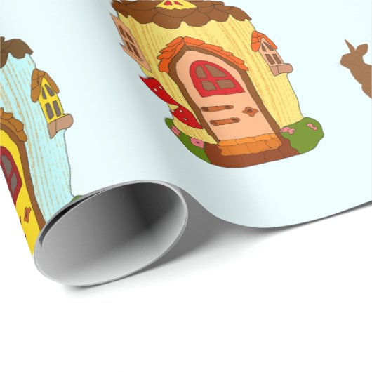 Dieren in het bos kind patroon Wrapping Paper Cadeaupapier (Rol Hoek)