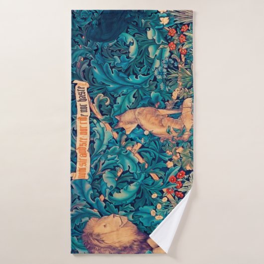Dieren in het bos, William Morris badhanddoek (Badhanddoek)