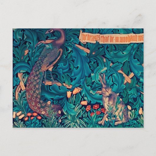 Dieren in het bos, William Morris Briefkaart (Voorkant)
