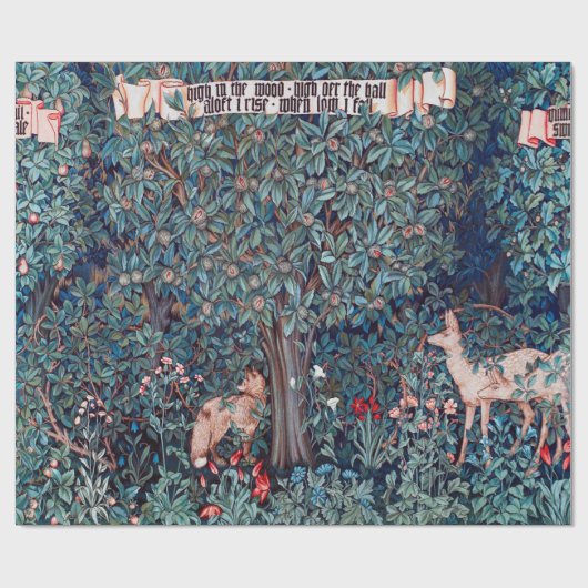 Dieren in het bos, William Morris Cadeaupapier (Vlak)