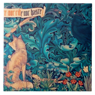 Dieren in het bos, William Morris Ceramic Tile Tegeltje
