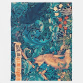Dieren in het bos, William Morris Fleece Blank Deken (Voorkant)