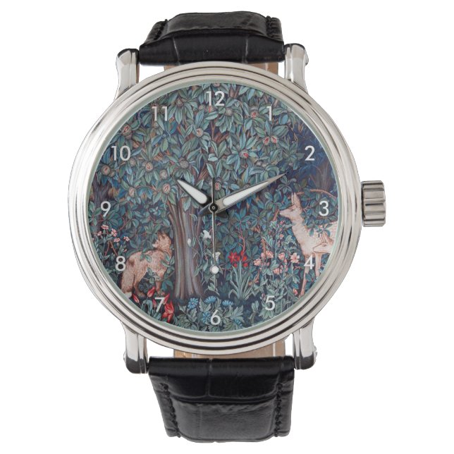 Dieren in het bos, William Morris Horloge (Voorkant)