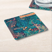 Dieren in het bos, William Morris Kartonnen Onderzetters (Schuin)