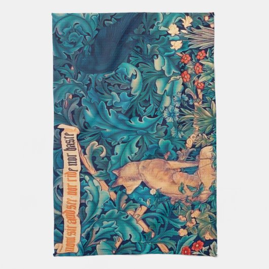 Dieren in het bos, William Morris Kitchen Towe Theedoek (Verticaal)