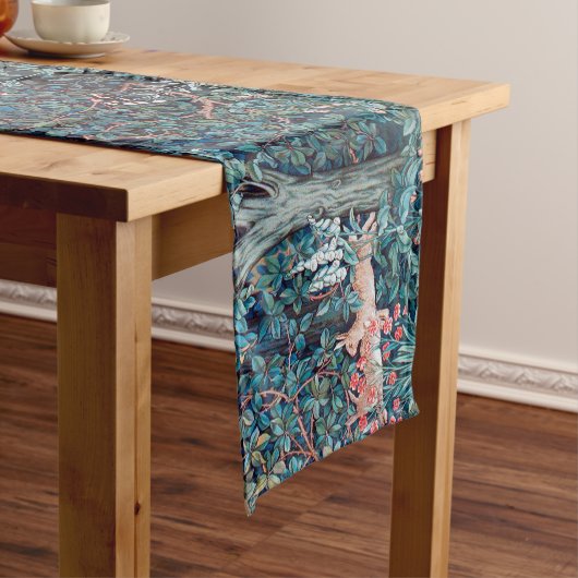 Dieren in het bos, William Morris Korte Tafelloper (Voorbeeld)