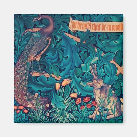 Dieren in het bos, William Morris Magneet (Voorkant)