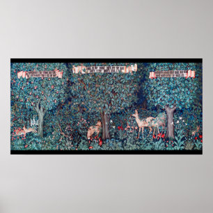 Dieren in het bos, William Morris Poster