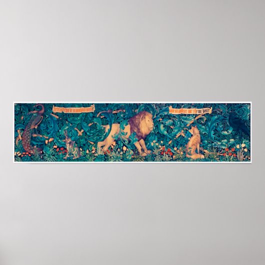 Dieren in het bos, William Morris Poster (Voorkant)